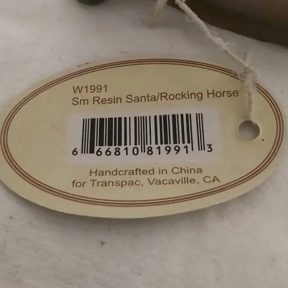 Vintage 1991 Small Resin Santa On Rocking Horse TII Collectables Pre-owned Tags